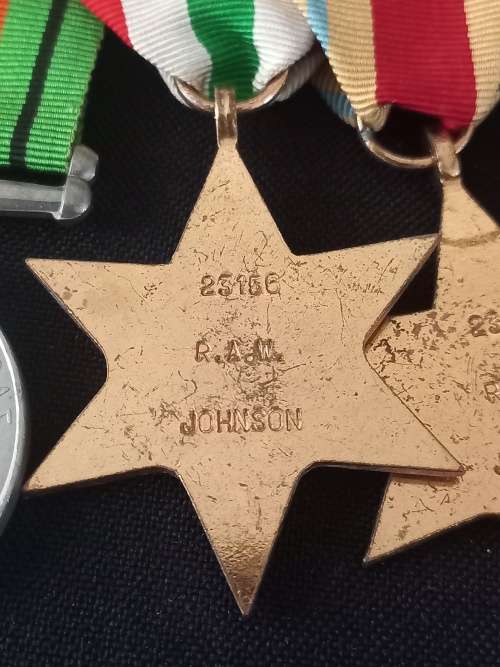 WW2 Medal Group Awarded To  No. 23156 V Pte. JOHNSON R.A.W.