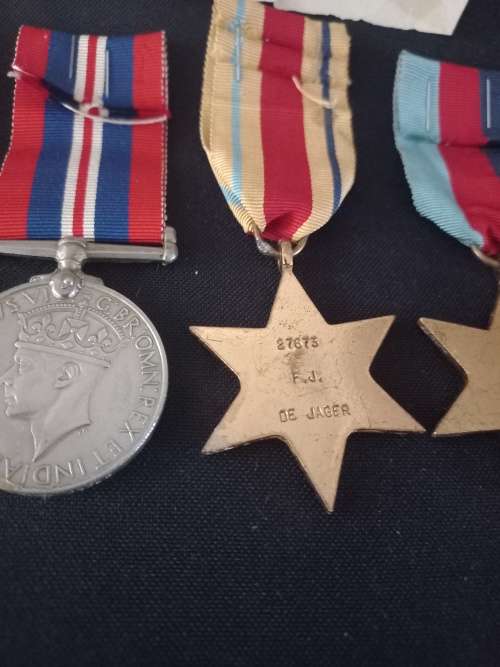 WW2 Medal Group Awarded To Mr. F.J. De Jager  27673
