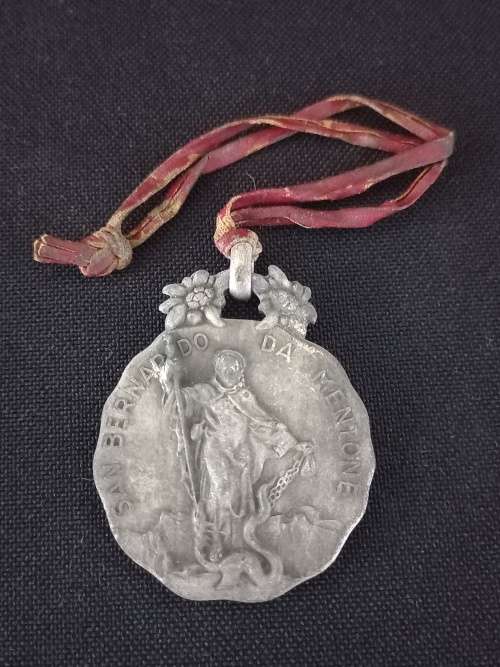 Antique Italian Saint Bernard of Menthon Medal  Circa 1920`s  ```WoW```  STUNNING