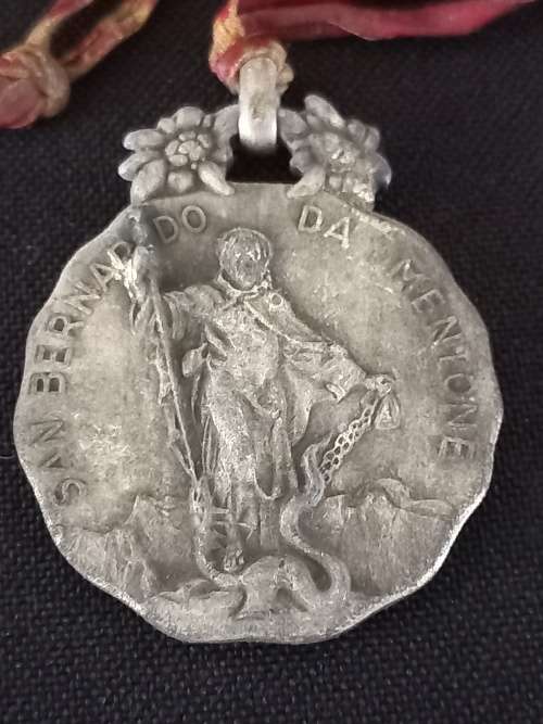 Antique Italian Saint Bernard of Menthon Medal  Circa 1920`s  ```WoW```  STUNNING
