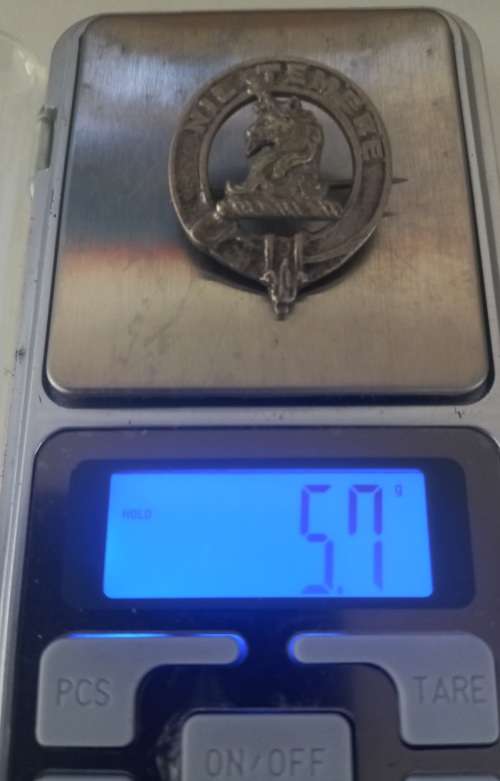 Vintage NIL TEMERE RAMSEY Scottish Clan Badge 1940`s 50`s Kilt Brooch Pin Badge  RR13