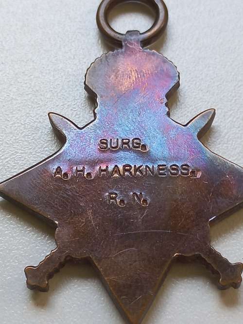 WW1 - Rare Medal Group to a `Surgeon / Lieutenant` A.H HARKNESS  Royal Navy   ` WoW `