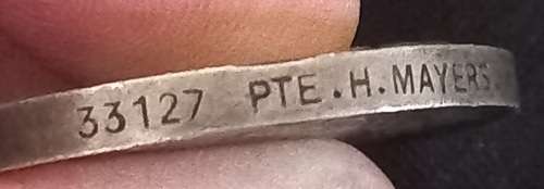 India General Service Medal 1908 - 1935 33127 PTE.H.MAYERS. 1-K.D.GUARDS Suspender Missing