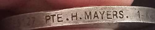 India General Service Medal 1908 - 1935 33127 PTE.H.MAYERS. 1-K.D.GUARDS Suspender Missing