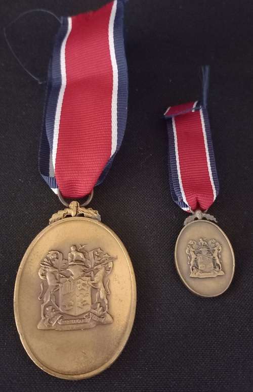 John Chard Medal Full Size Numbered 14913 + Miniature  ` ONE BID FOR BOTH `