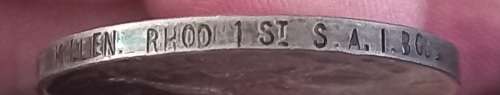 WW1 BRITISH WAR MEDAL Awarded To PTE. C.K.M. KILLEN RHOD. 1ST. S.A.I. BGDE Prisoner Of WAR