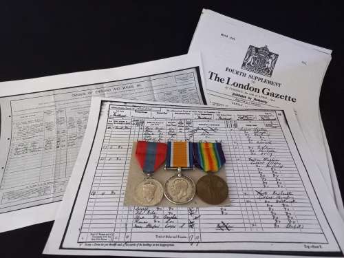 WW1 Trio Medal Group To 920229 GNR. H.E. COMPER. R.A. ( Awarded The IMPERIAL SERVICE MEDAL )
