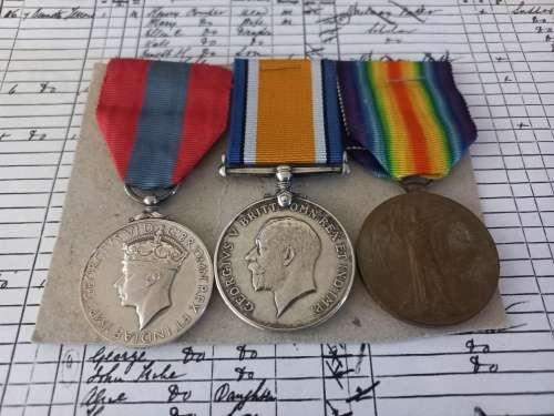 WW1 Trio Medal Group To 920229 GNR. H.E. COMPER. R.A. ( Awarded The IMPERIAL SERVICE MEDAL )