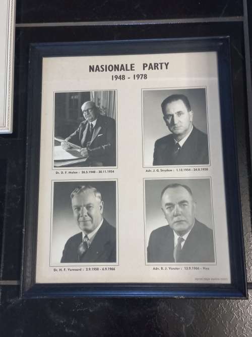 29 Famed Original Photo`s And 3 Documents Framed National Party 1991 And More From Raadslid Bornman