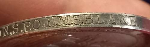 Royal Naval Long Service And Good Conduct Medal To: 283434. D.S. STUBBINGTON, S.P.O. H.M.S. BLAKE.