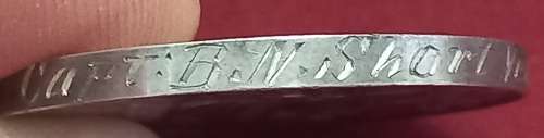 Volunteer Long Service Medal Awarded To : Capt. B.N. Short Yercaud Rifle Voltrs