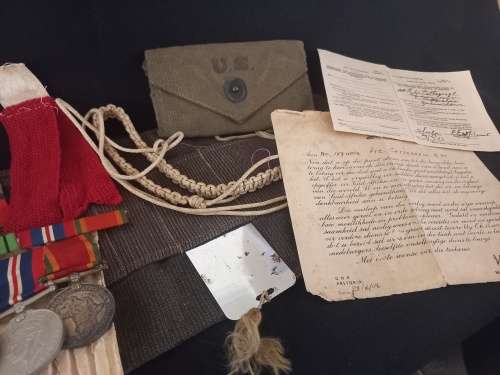 WW2 Medal Group, Insignia and Documents Awarded To: 158401 PTE. (GUNNER)  K.W. COTTERRELL
