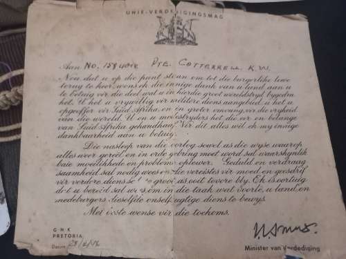 WW2 Medal Group, Insignia and Documents Awarded To: 158401 PTE. (GUNNER)  K.W. COTTERRELL