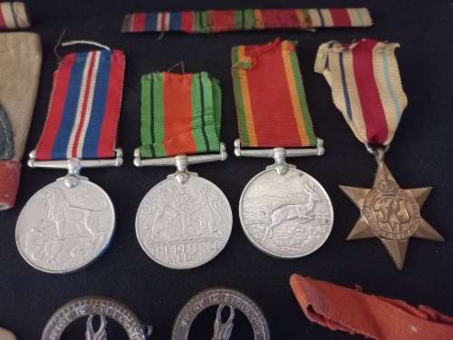 WW2 Medal Group and Insignia   Awarded To :   M.19002 D. ADAMS