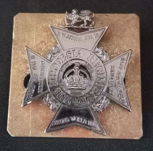 Rhodesia Regiment Cap Badge Worn 1972 - 1980         T3