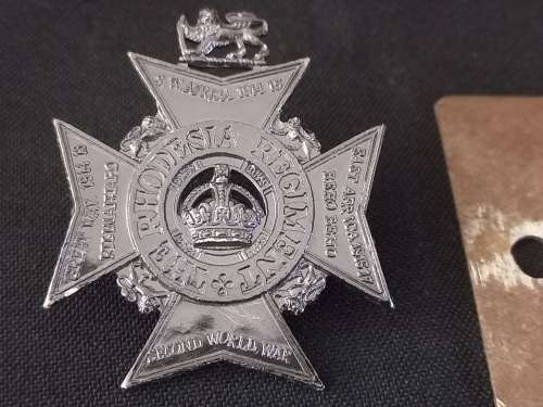 Rhodesia Regiment Cap Badge Worn 1972 - 1980         T3