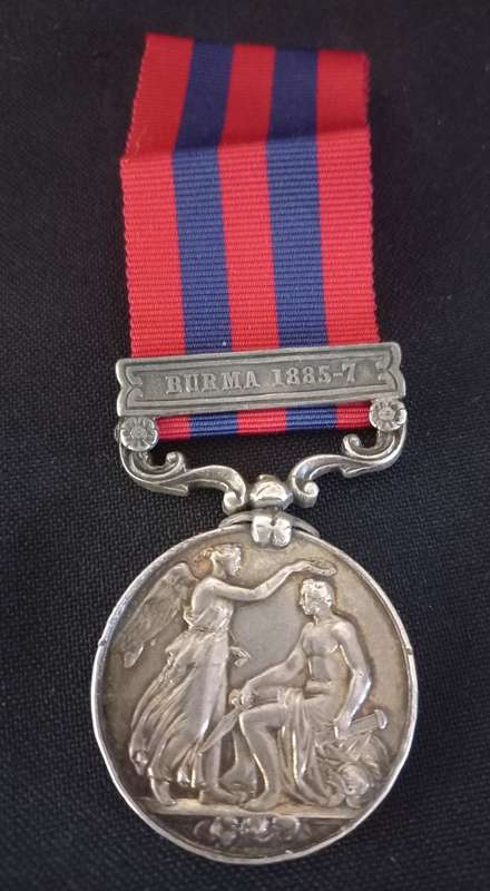 1854 INDIA GENERAL SERVICE MEDAL BURMA 1855-7 CLASP   To:   724 Pte. J. Difford 2nd Bn Som. L . I .