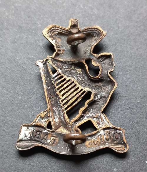 Victorian Royal Irish Rifles Brass Cap Badge  Excellent condition With 2 lugs North And South    X64