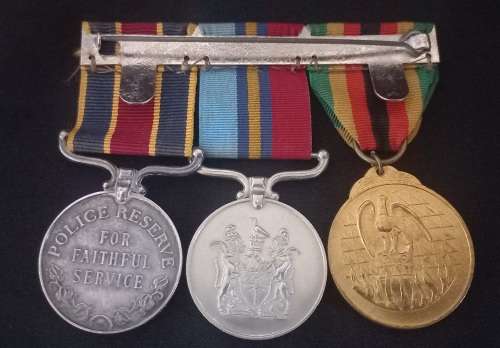 RHODESIAN B S A Police Reserve TRIO Awarded To: 14359G F/R BEZUIDENHOUT P.B. FOR USER RyaDav7740