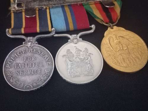 RHODESIAN B S A Police Reserve TRIO Awarded To: 14359G F/R BEZUIDENHOUT P.B. FOR USER RyaDav7740