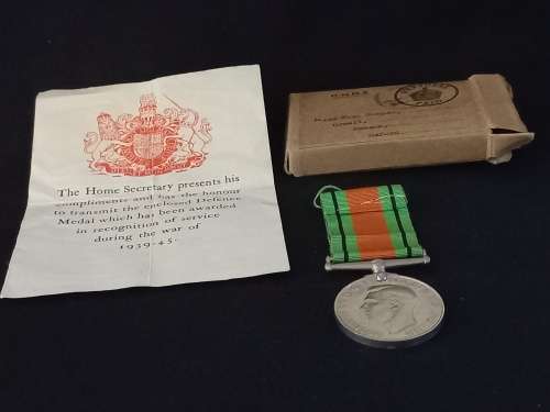 Defence Medal 1939 - 1945 Issued To: Miss F.A. Cooper  ( Medal Unnamed On Rim )             X130