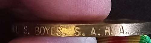 Father And Son Medal Group To: Boyes      ( QSA Father, WW1 Medals Son Killed In Action + Dog Tag  )