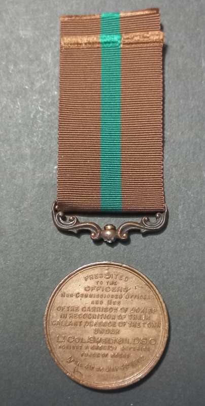 Defence Of O`OKIEP   Medal  Awarded To: J. JOSEPH. ( Please Note Suspender Is Broken Off )