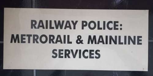 Railway Police: Metrorail & Mainline Services ( Plastic Plaque ) Size:49.5 x 21cm