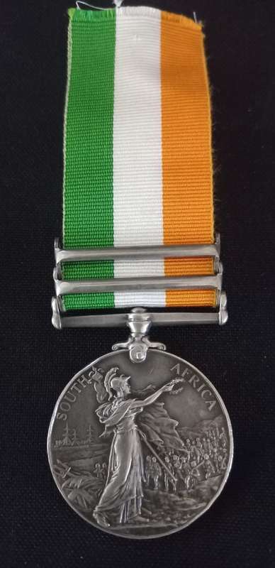 Boer War King`s South Africa Medal Awarded To   5038 PTE. P. HOGAN  RL: IRISH FUS:          No.2