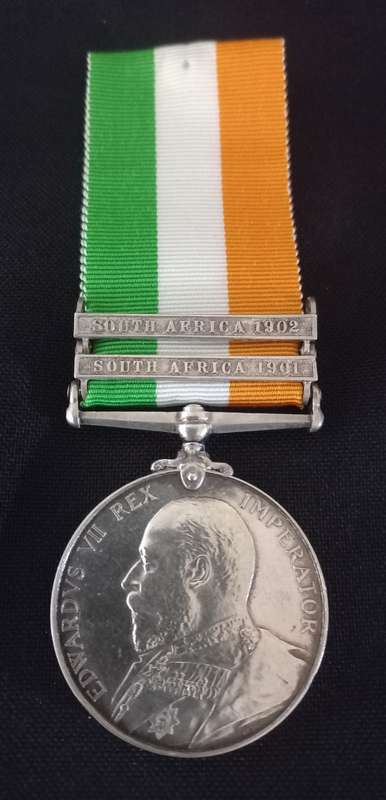 Boer War King`s South Africa Medal Awarded To 6251 PTE. F. TAYLOR NORTH`D FUS:  No.7