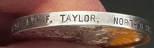 Boer War King`s South Africa Medal Awarded To 6251 PTE. F. TAYLOR NORTH`D FUS:  No.7