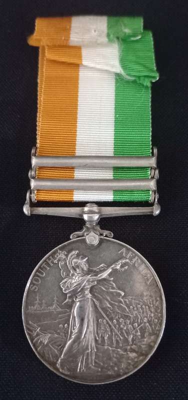 Boer War King`s South Africa Medal Awarded To 5924 PTE. N. SINNOTT. RL: IRISH REGI    No.8