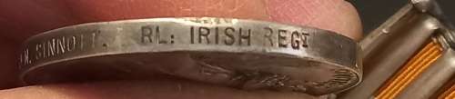 Boer War King`s South Africa Medal Awarded To 5924 PTE. N. SINNOTT. RL: IRISH REGI    No.8