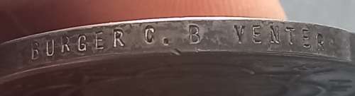 Boer War - ABO Medal Awarded To BURGER C.B. VENTER                   No.4