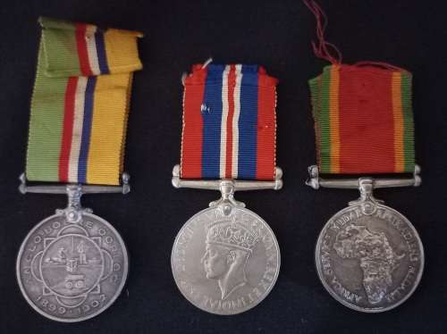 Boer War / WW2 Father and Son Medals  BURGER P.J.A. VAN DER WESTHUIZEN       No.11 & 12