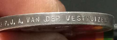Boer War / WW2 Father and Son Medals  BURGER P.J.A. VAN DER WESTHUIZEN       No.11 & 12