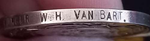 Boer War Medal Awarded To   BURGER W.H. VAN BART                No.15