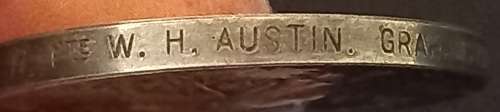 Boer War - QSA Medal Awarded To  77 PTE. W.H. AUSTIN GRAHAMSTOWN T.G.               No.3