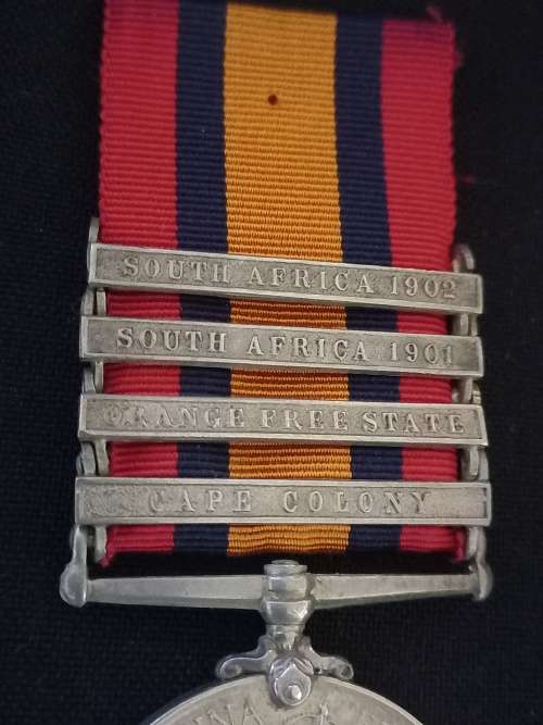 Boer War -  QSA Medal Awarded To: 2001 PTE. J. BENN. CAPE P.D.I.                     No.5