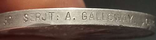 Boer War -  QSA Medal Awarded To:  52 SERJT: A. GALLOWAY CAPE TOWN HIGHRS.                 No.7