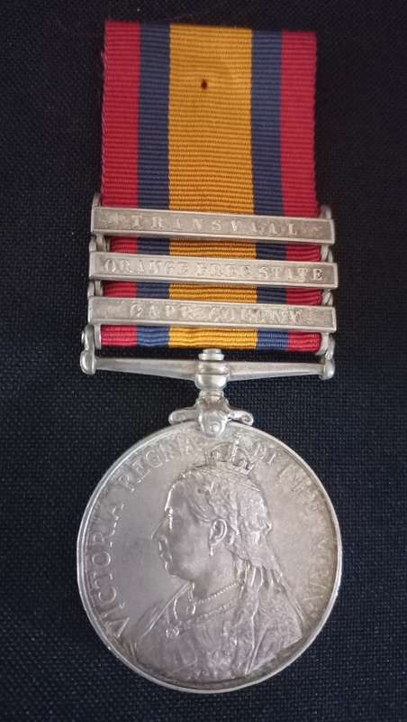 Boer War -  QSA Medal Awarded To:  1310 TPR. E.H.B. WORTHINGTON S.A.C.                No.9