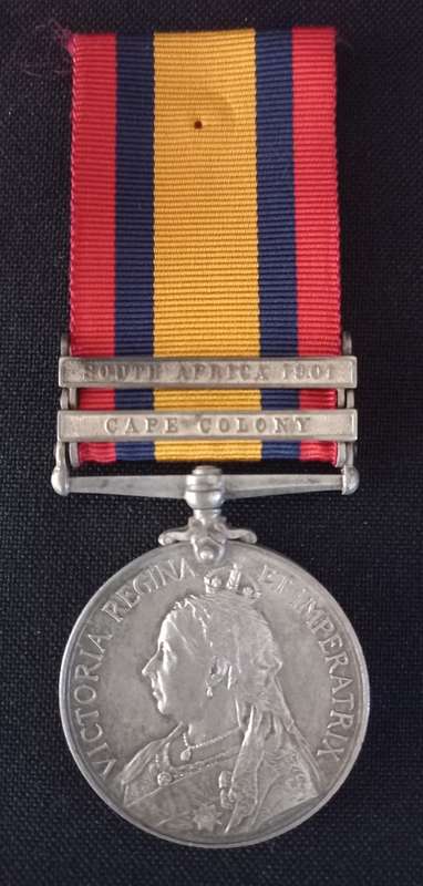Boer War -  QSA Medal Awarded To: 195 PTE. W.H. DYMOND D.E.O.V.R.                  No.10