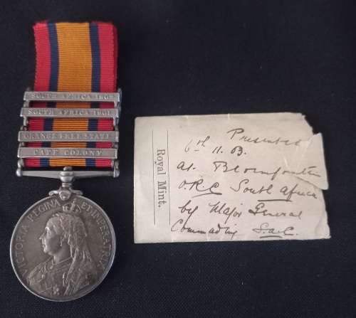 Boer War -  QSA Medal Awarded To: 959 3RD CL: TPR. J.E. RENTON S.A.C.                N0.13