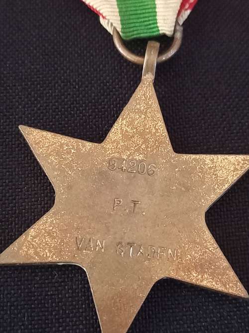 WW2 Medal Group Awarded To: 94206 P.T. VAN STADEN   South African & Royal Air Force   No.2