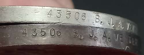 WW2 Medal Group Awarded To: 43506 B.J.A. VENTER With 8th Army Bar               No.3