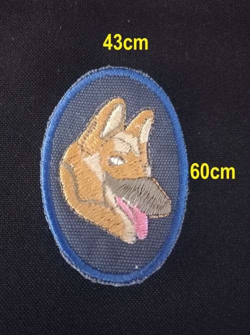 Dog Unit Cloth Badge Embroidered        Size: 43 x 60mm             V18