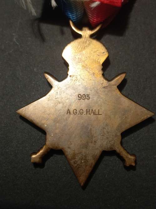 WW1 Medal Trio Awarded To: 993 A.G.G. HALL  S.A FIELD TELEGRAPH  & POSTAL CORPS  No.6
