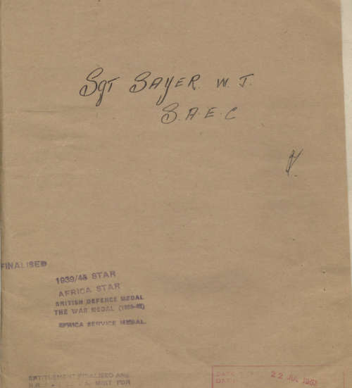 WW2 Medal Group Awarded To: 42456 SGT. W.J. SAYER                      No.11