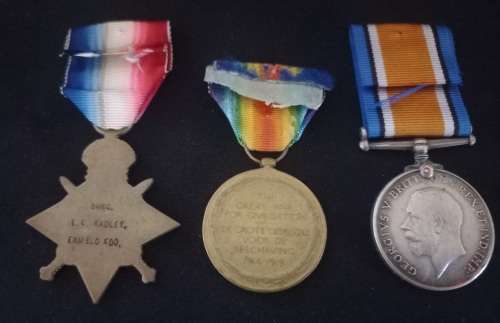 WW1 Medal Trio Awarded To: BURG. L.C. RADLEY                                No.12