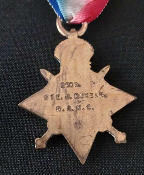WW1 Medal Trio Awarded To: PTE J. DUNBAR R.A.M.C                   No.17